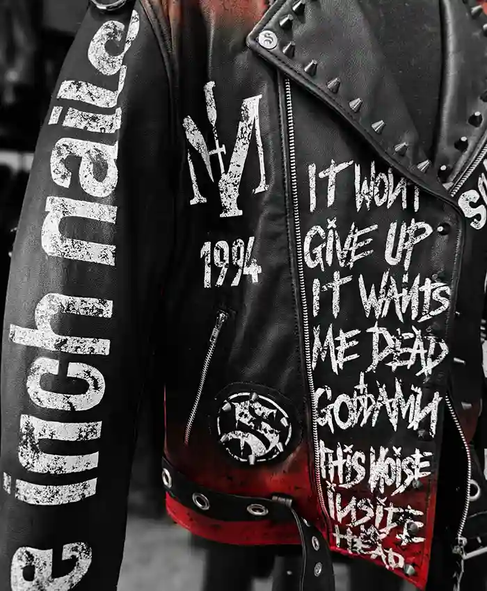 buy now Nine Inch Nails Black Leather Biker Jacket