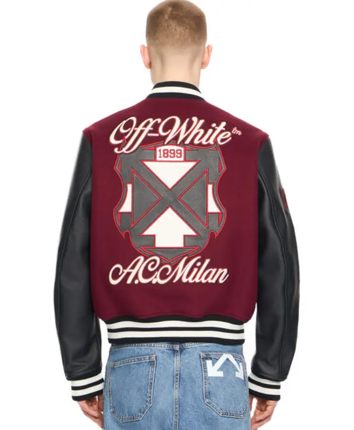 buy now OFF White x AC Milan Varsity Jacket