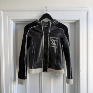 chanel fw08 shearling hooded jacket