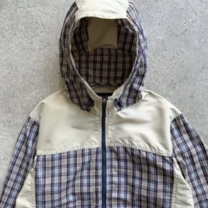 checked hooded jacket