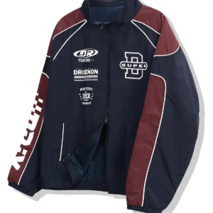 color block racing jacket For Sale