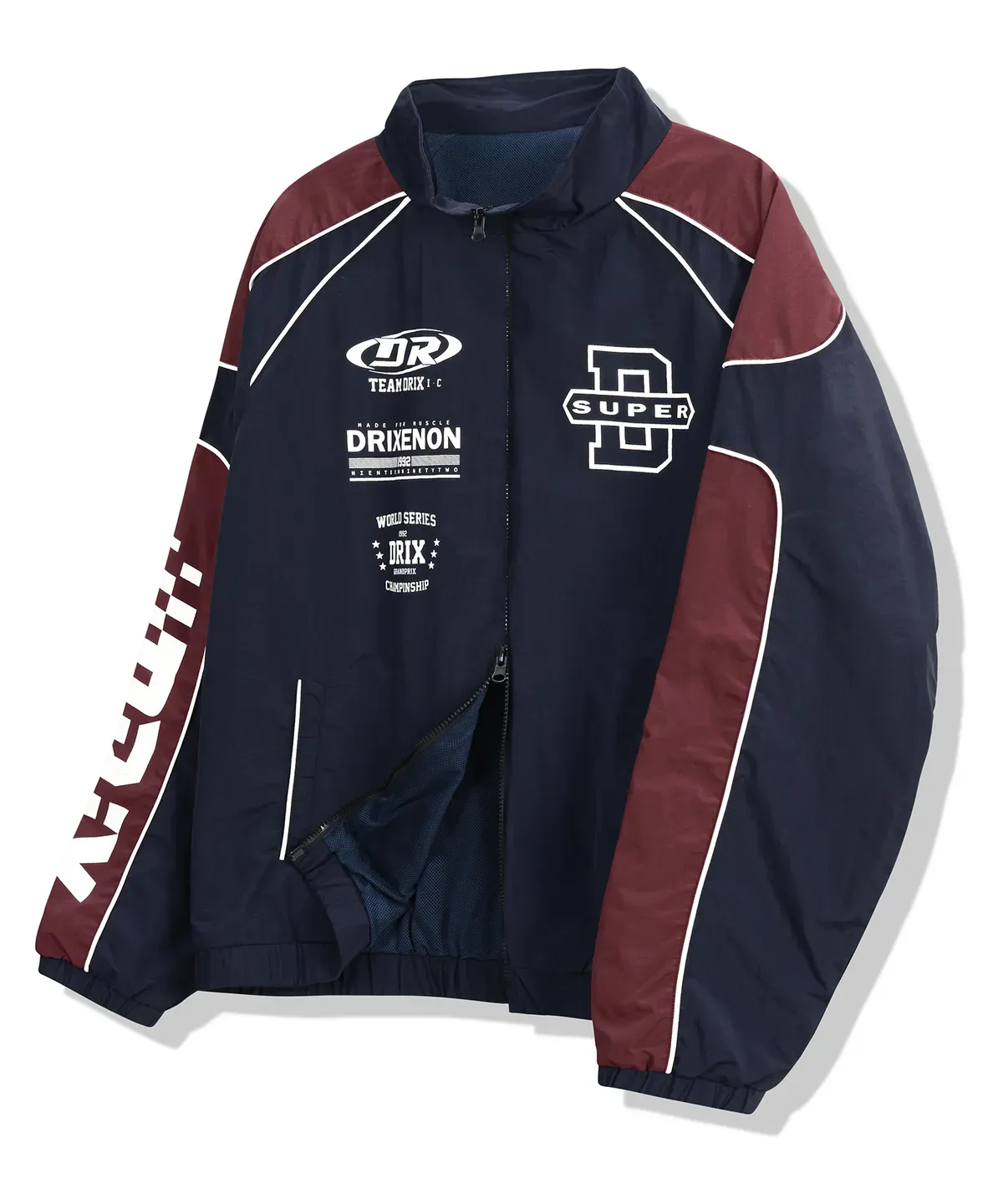 color block racing jacket For Sale