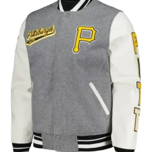 grey white varsity jacket