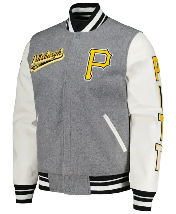 grey white varsity jacket