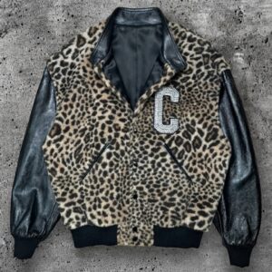 leopard print bomber jacket