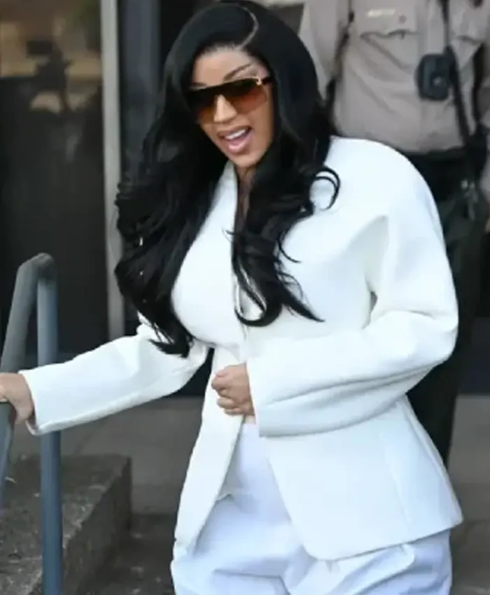 order now Cardi B 2026 Los Angeles White Jacket