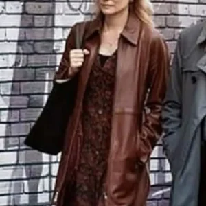 order now Diane Kruger Longing 2024 Brown Leather Coat