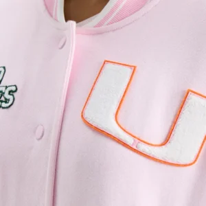 order now Fanatics x LoveShackFancy Miami College Varsity Jacket