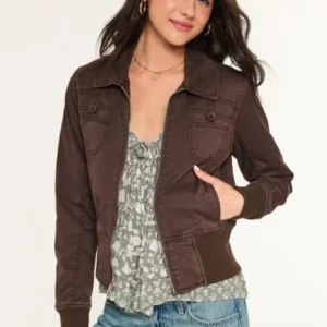 order now Hollister Twill Zip Up Jacket