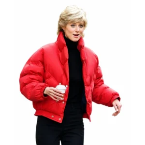order now Lady Diana Red Puffer Jacket