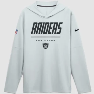 order now Las Vegas Raiders 2026 Sideline Long Sleeve Hooded T-Shirt