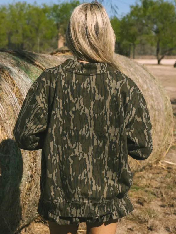 order now Mossy Oak Mock Neck Camo Sweatshirt