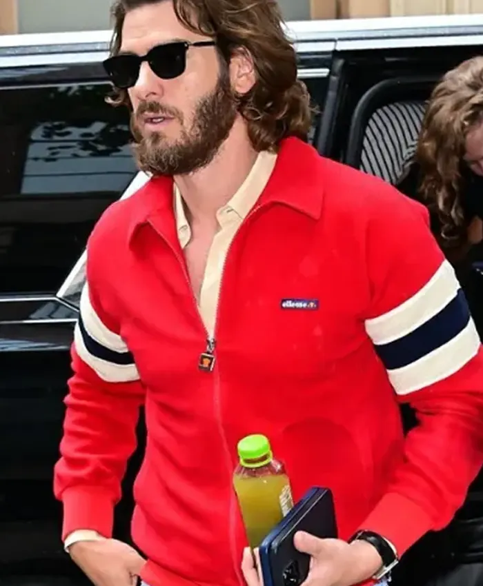 order now NYC 2026 Andrew Garfield Red Jacket