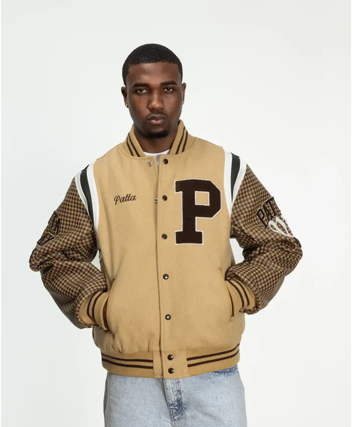order now Patta Athletic Houndstooth Varsity Jacket