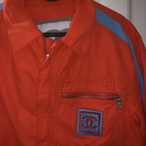 shop Chanel Vintage orange Bomber Jacket