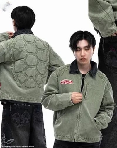 shop Neptun x Teenage Mutant Ninja Turtles Green Jacket