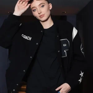 shop Paige Bueckers Custom Coach Black Varsity Jacket