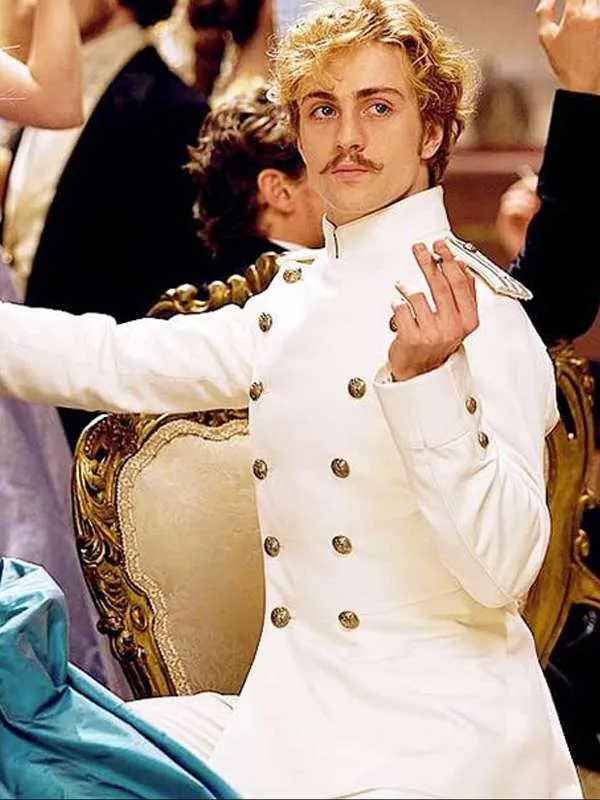 shop now Aaron Taylor-Johnson Anna Karenina White Coat