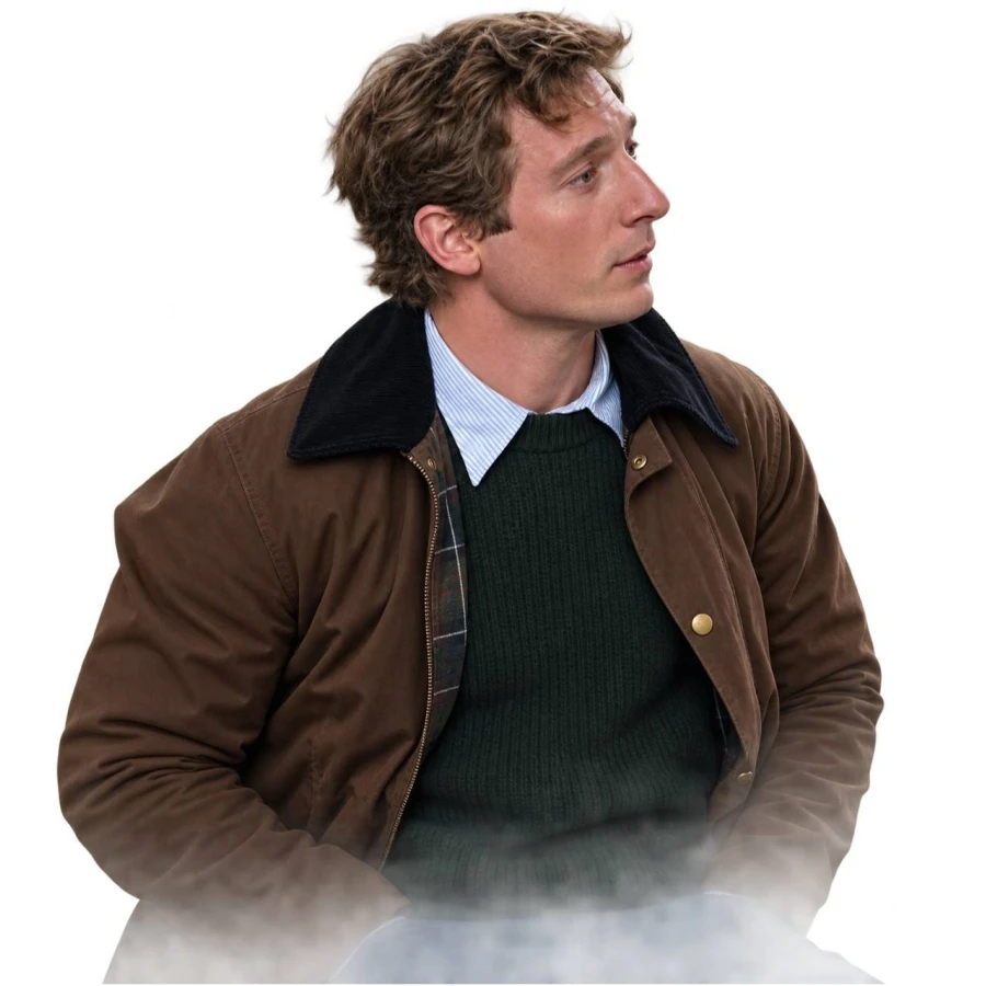 shop now Jeremy Allen White The Social Reckoning Brown Jacket