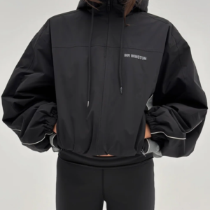 shop now MR Winston Black Spray Hooded Jacket