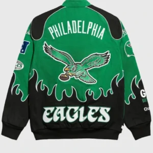 shop now Philadelphia Eagles Racing Black And Green Jacket