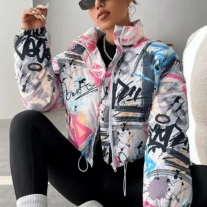 womens graffiti varsity jacket