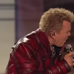 2026 American Idol Billy Idol Red Leather Jacket For Sale