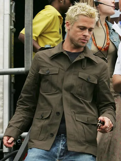 2026 Brad Pitt Brown Cotton Jacket