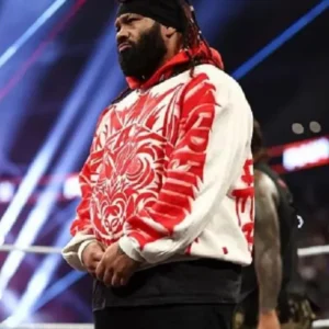 2026 Jacob Fatu Red Wolf Print Hoodie
