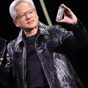 2026 Jensen Huang Black Biker Jacket