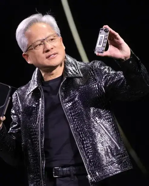2026 Jensen Huang Black Biker Jacket