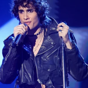 2026 VMAs Black Leather Jacket