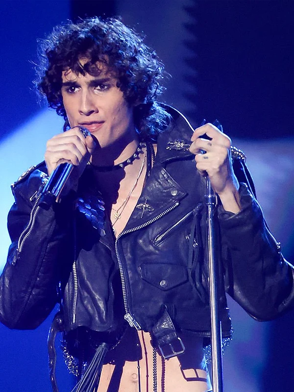 2026 VMAs Black Leather Jacket