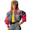 80s Retro Multicolor Denim Leather Jacket