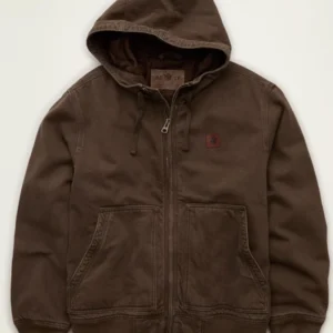 AE x Lamine Yamal Brown Hooded Denim Jacket