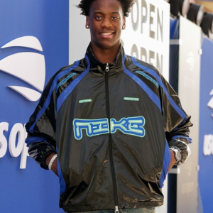 AJ Dybantsa US Open Black Shiny Track Jacket For Sale