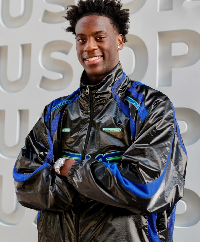AJ Dybantsa US Open Black Shiny Track Jacket