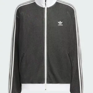 Adidas Grid Pattern Knit Track Jacket