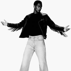 Adidas fringe leather jacket