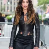 Adria Arjona Onslaught Press Day Leather Jacket
