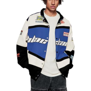 Air Racing Style Blue Varsity Jacket