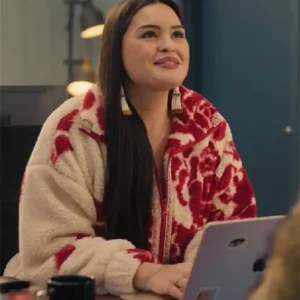 Anna Lambe Red Floral Sherpa Jacket