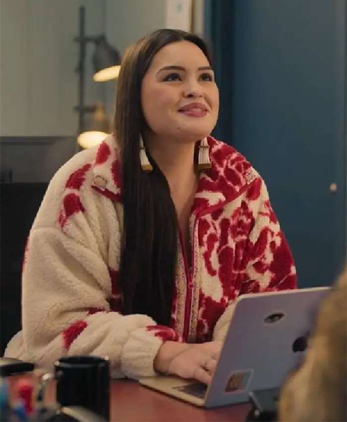 Anna Lambe Red Floral Sherpa Jacket