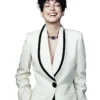 Anne Hathaway Vogue China White Blazer