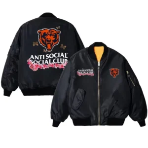 AntiSocialSocialClub Chicago Bears MA-1 Blossom Bomber Jacket