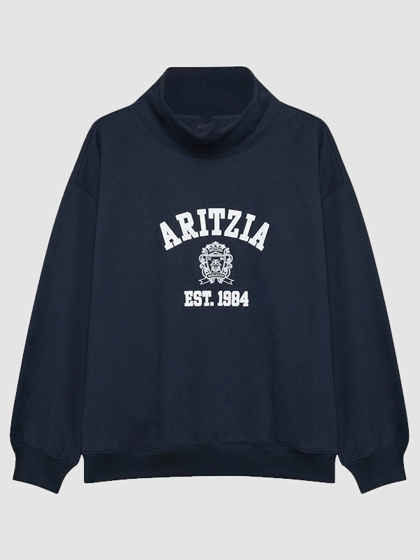 Aritzia Funnel Neck navy blue Sweatshirt