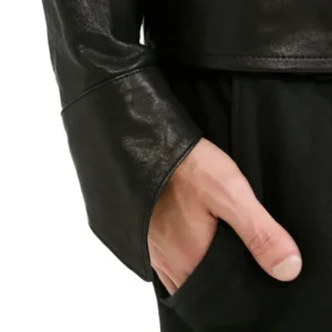 Black Leather Oxford Jacket