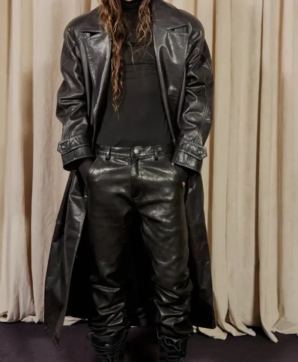 Black Long Leather Coat