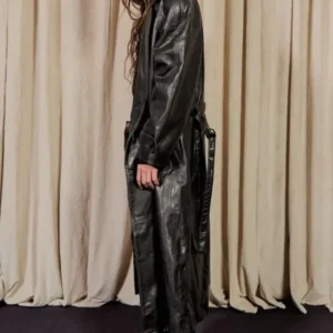 Black Oversized Leather Coat