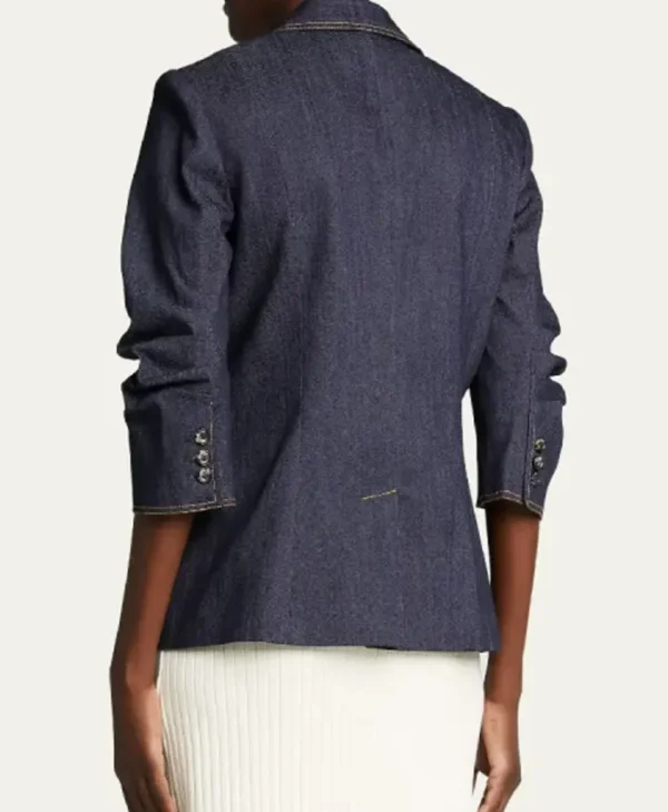 Blue denim blazer styling